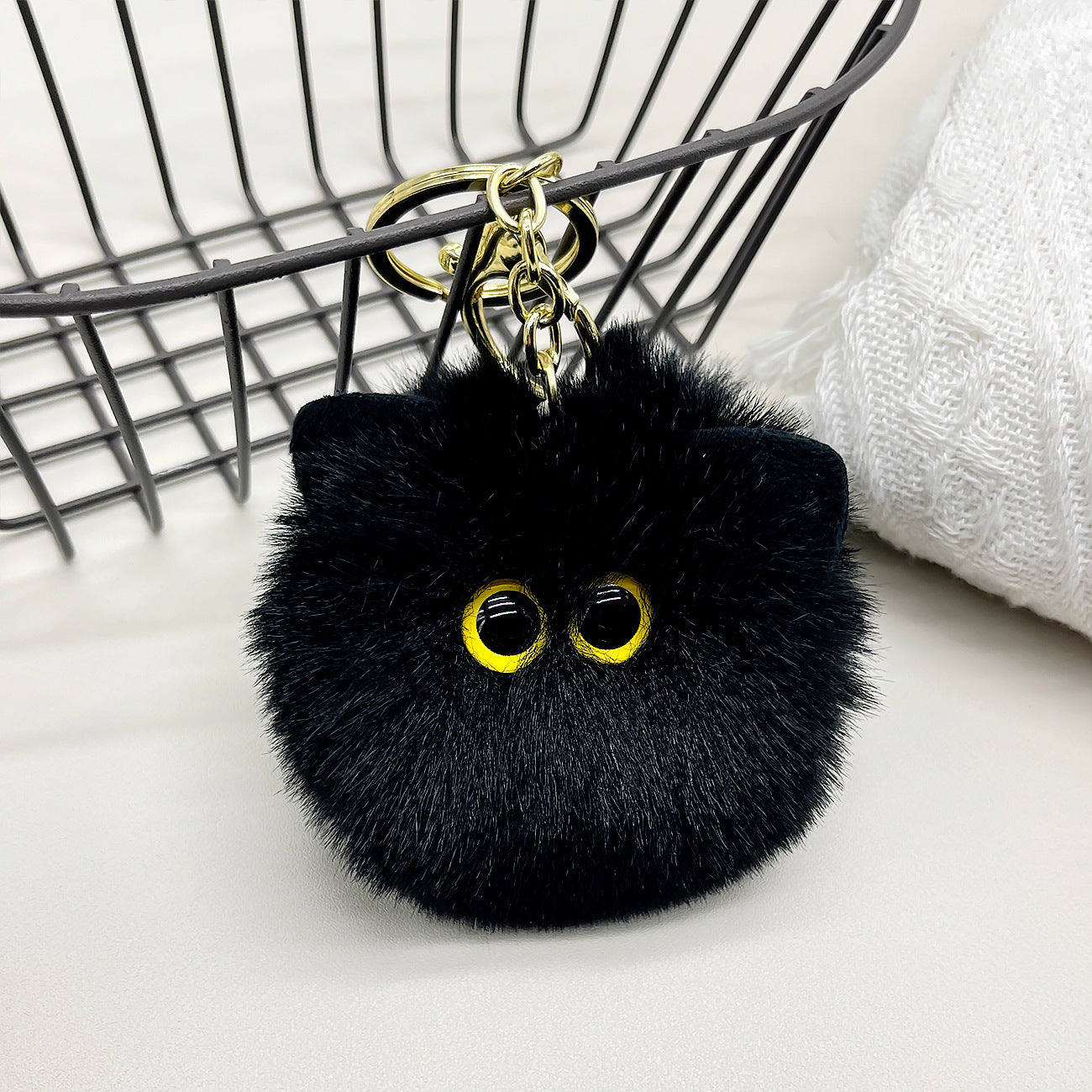 Wholesale Plush Cat Head Toys Keychains